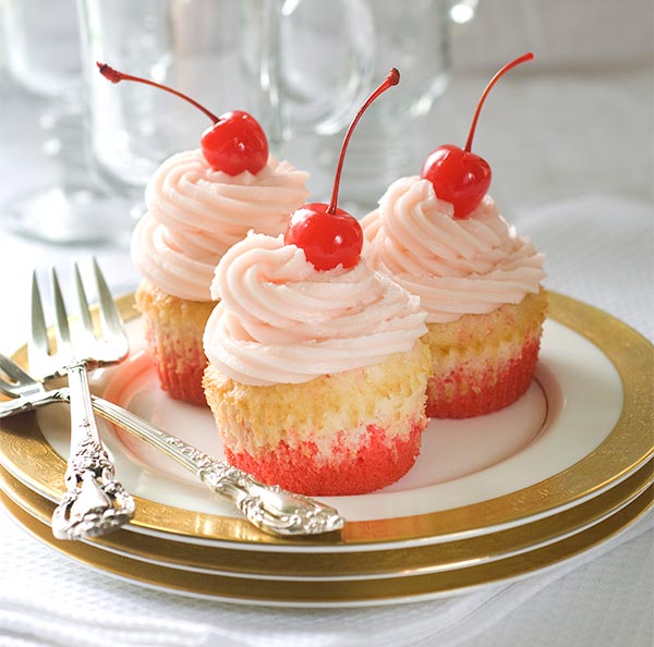 gluten free Shirley Temple Cupcakes