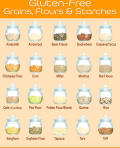 Gluten Free Grains, Flours and Starches Infographic