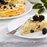 Kugel traditional dish baked pasta pie with apples