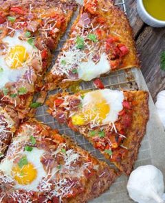 Cheese, Egg and Bacon Pizza