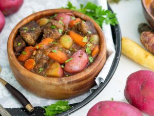 Hearty Beef Stew with Carrots, Pearl Onions & Potatoes