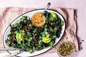 Kale Beet and Lentil Salad with Golden Dressing