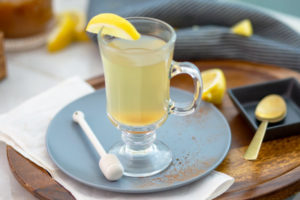 Daily Detox Drink with a lemon wedge on the glass